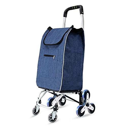 Slscyx Hand Gepäckwagen Einkaufen Trolley Haushalt Trolley Anhänger Kleine Zugwagen Kristallrad Aluminiumlegierung…