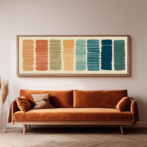 Tableau abstrait panoramique décoration murale moderne horizontale 55x110 cm - 4