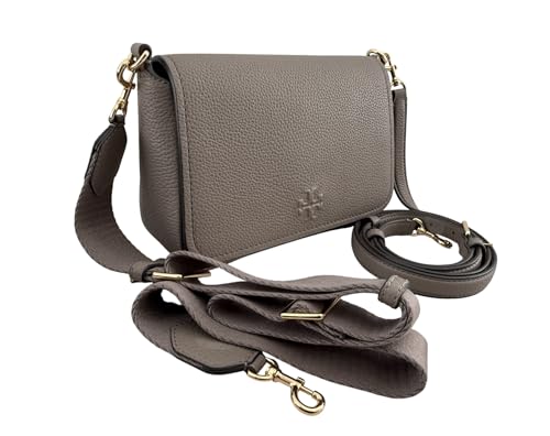 Tory Burch 144688 Thea Flap Grey Heron With Gold Hardware