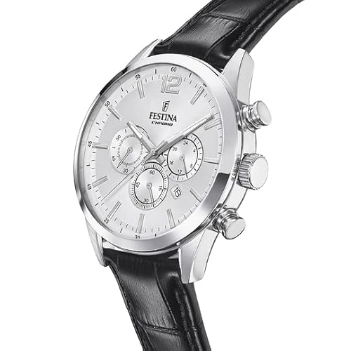 Festina Mens Stainless Steel Chronograph Watch With Leather Strap F20542/1 - 3