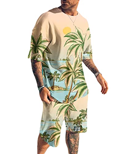 Survêtement d'été homme pour des vacances décontractées avec t-shirt imprimé 3D