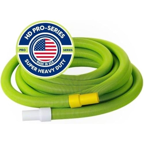 Extreme PRO Swimming Pool Vacuum Hose Green Manual Vacuum Extra Heavy Duty UV Protection Extreme Master Commercial Professional Hose 1.5 inch for Pool Professionals (40 ft)