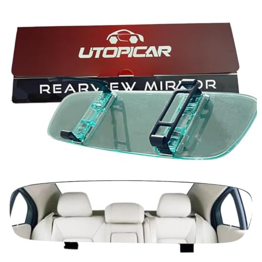 Universal Car Rear View Mirror - Clip on Rearview Car Mirror - Wide Angle & Panoramic Rear View Mirror - Easy Mount Curved Blind Spot Rear View Mirror - Extended Rear View Mirror for Car, Truck & Jeep