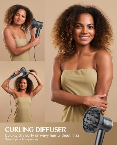 Fanttik SonicDry H10 APEX Hair Dryer with Diffuser, 110,000 RPM Brushless Motor, 80% Faster Drying, 56dB Low-Noise, 0.74lb Lightweight, Ionic Technology for Home & Travel Use - Red