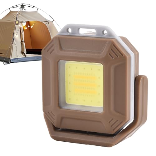 キャンプライト - 充電式LEDトーチ | マグネット式ポータブルキャンプランプ | 明るい防水USB充電式多機能照明 作業場、自動車、ボート、作業現場に最適 (ブラック/カーキ)