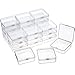 24 Packs Small Clear Plastic Beads Storage Containers Box with Hinged Lid for Storage of Small Items, Crafts, Jewelry, Hardware(2.9 x 2.9 x 1 Inches)