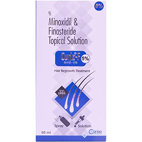 Image of Curlz-F 5% - Bottle of 60ml Solution with Minoxidil and Finasteride