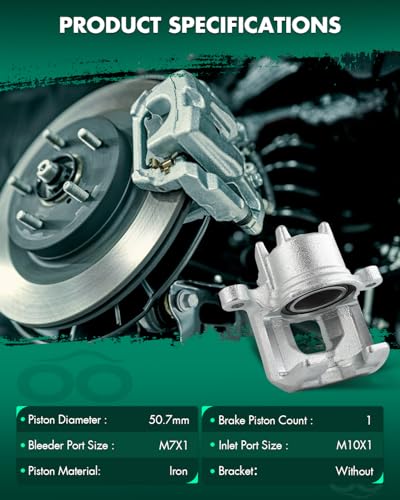 Image of SCITOO 345084 Front Left Disc Brake Caliper Assembly Without Bracket For Mitsubishi For Mirage 2017-2021,For Mitsubishi For Mirage G4 2017-2021