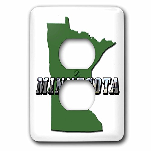 Carte du Minnesota plaque de finition double interrupteur décorative - 2