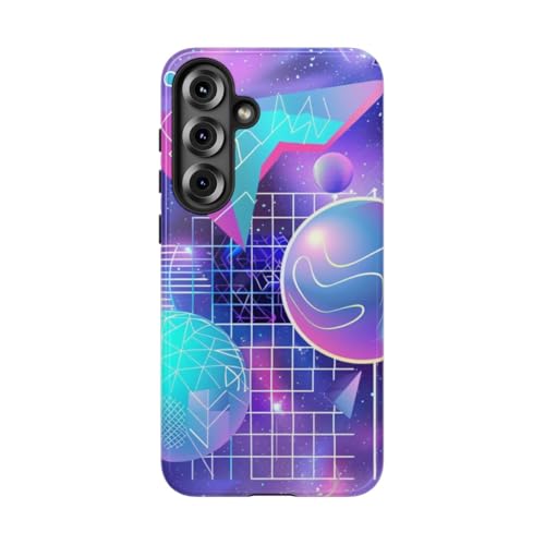 Coque Samsung S25 Plus géométrique violette éclatante anti-rayures et antichoc