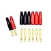 8Pcs 4mm Banana Plug Male Connector Gold Plate Solder Type for Multimeter Test Leads Speaker Wire Cable RC Lipo Battery Charger Adapter