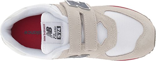 Image of New Balance Kid's 574 V1 Hook and Loop Sneaker, Nimbus Cloud /Navy, 12 W Little Kid (4-8 Years)