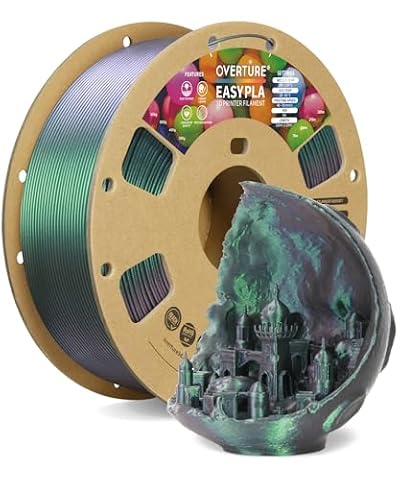 OVERTURE Easy PLA 1.75mm 3D Printer Filament, 1kg Cardboard Spool (2.2lbs), Dimensional Accuracy +/- 0.03mm, Fit Most FDM Printer (Shimmer Dark Green)