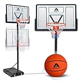 Apollo Basketballkorb mit Ständer, Rollen | Inkl. Basketball + Pumpe | verstellbare Korbhöhe 230 bis 305 cm | Basketballkorb Outdoor komplett | Basketballkorb Kinder | Basketball Korb für Erwachsene