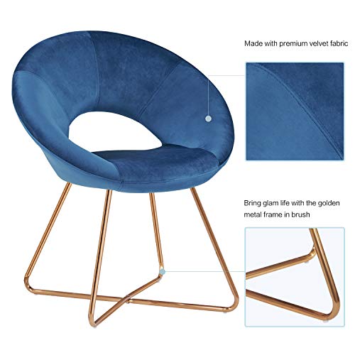Sillón Plegable Terciopelo Azul miniatura 5