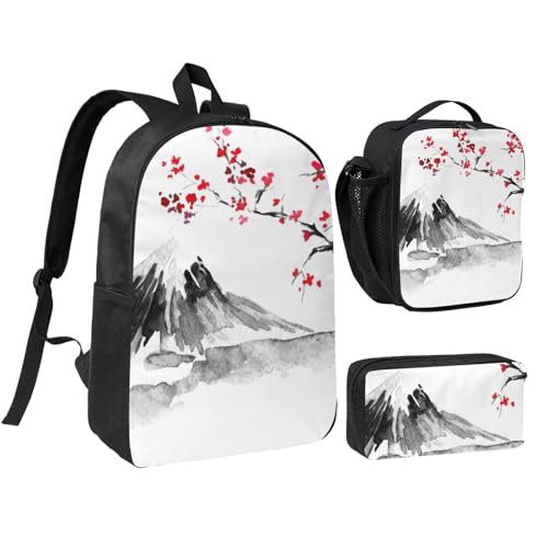 Sac à dos japonais 3 en 1 grand format 43,2 cm noir polyvalent