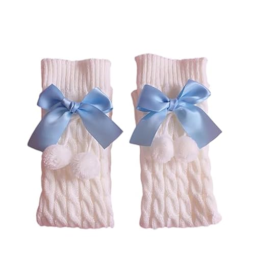 Image of Kawaii Leg Warmers with Bows, Ribbed Knitted Streetwear