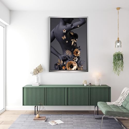Impression moderne silhouette féminine toile de luxe - 4