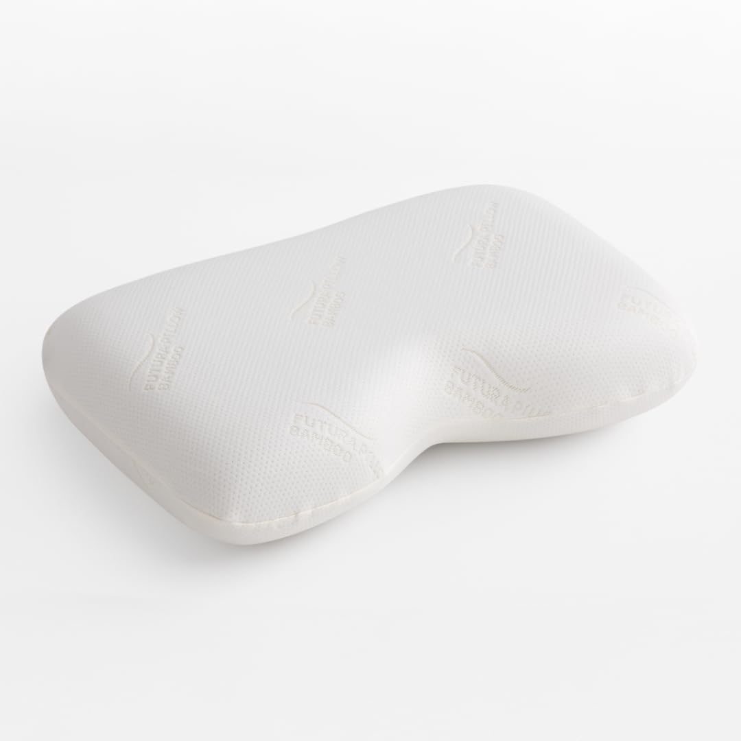 Almohada Arco Cervical Viscoelástica Antidolores con Núcleo de Carbono, Funda de Bambú, 57x39x12 cm