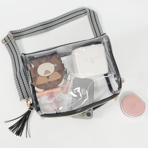 Image of Clear Crossbody Bag Stadium Approved Clear Purse - Transparent Messenger Bag with Front Pocket