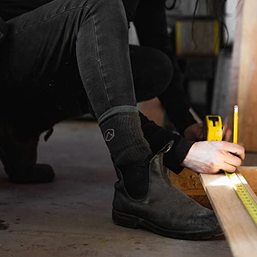 CloudLine Men’s and Women’s Merino Wool Work Boot Socks - Padded, Warm, Anti-Blister, Moisture Wicking, Made in USA - 1 Pair4