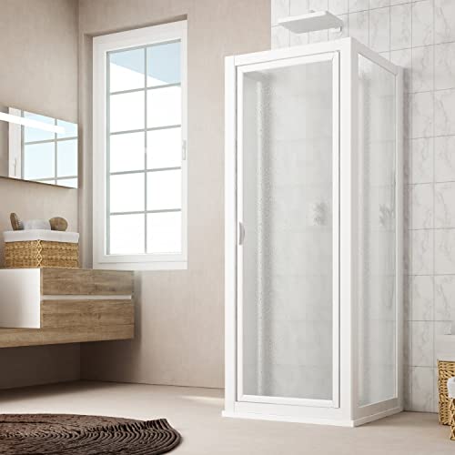 Mampara de Ducha 3 lados 70x70x70 CM H 190 de Acrílico color Blanco mod. Sigma Trio