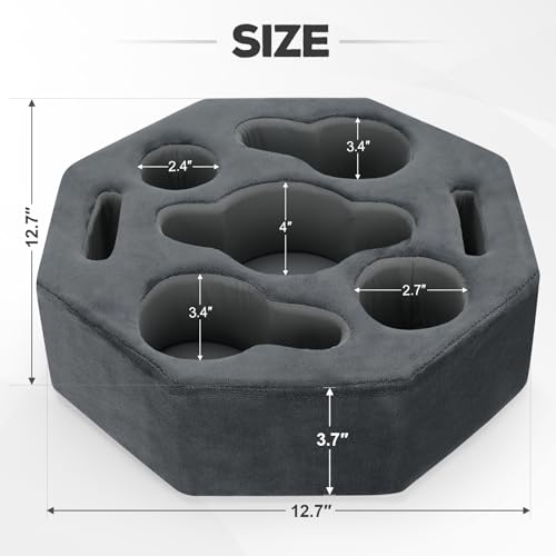 Twentynext 073-GREY Couch Cup Holder Pillow,Sofa Cup Holder,Couch Drink Holder,Octagon Couch Caddy thumb #4