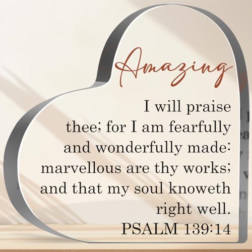 Christian Plaque Sign, Christian Gifts for Women, Inspirational Religious Birthday Gifts, Bible Verse Gifts for Family Sister Friend Mom, Faith Based Decorative Paperweight Accessories