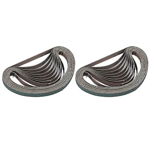 Paquete de 20 bandas de lijado de óxido de aluminio, bandas abrasivas para madera, caucho, metal, junta de cinta bidireccional, antiestáticas, lavables, de larga duración, para