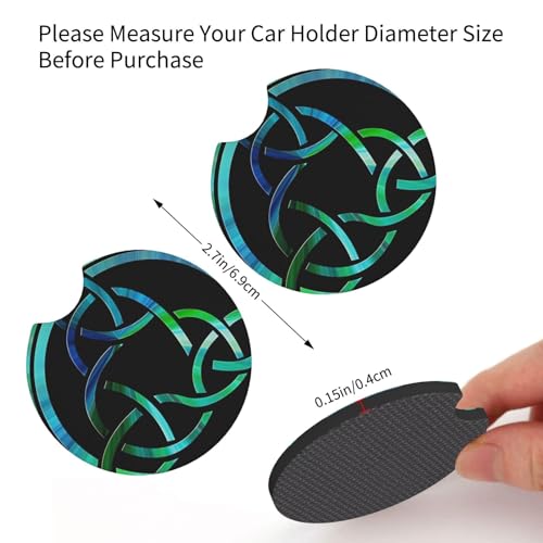 Set de 2 posavasos para autos de neopreno Negro miniatura 3