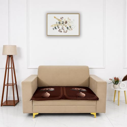 Image of Homerz Premium 'Luxe Series' Holland Velvet Sofa Cover | Smooth Finish | Anti-Skid Fleece Backing | Soft Touch Couch Protector for Living Room (Vase, 2 Seater, Only Seat Cover)