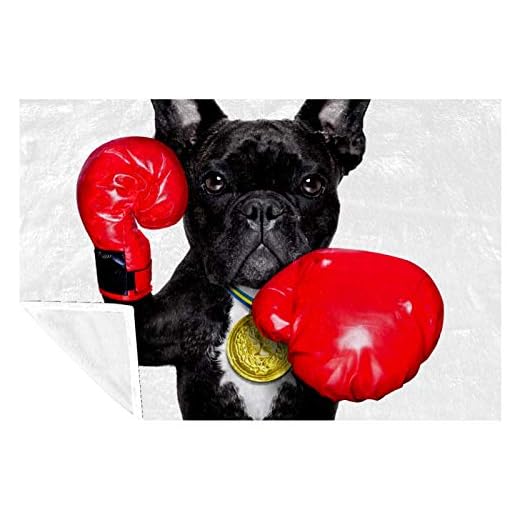 BestIdeas Boxhandschuhe Hunde-Drucke, weich, warm, gemütlich, Überwurf für Bett, Couch, Sofa, Picknick, Camping, Strand, 150 x 100 cm