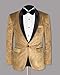 Men's Blazer Velvet Long Sleeve Regular Fit Suit Sport Coat Jacket Casual Lightweight Business Office Meeting Coat Gold