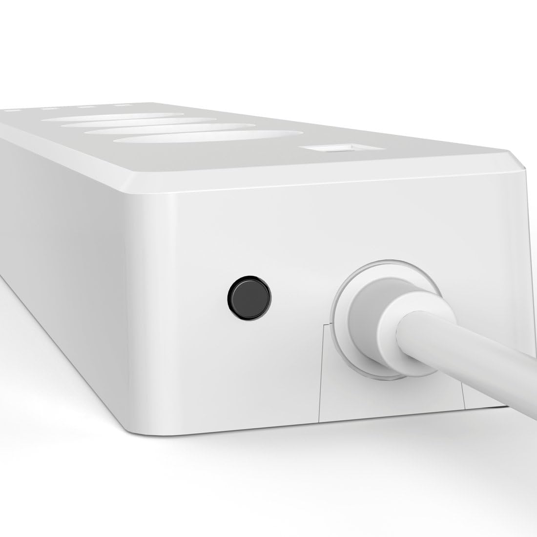 Hama Multipresa connessa WiFi intelligente (multipresa USB 4 prese 10 A + 4 USB, 2300 W, programmabile tramite app, 1,7 m, prese Alexa Google Home, misurazione conso elettrico, senza hub) bianco