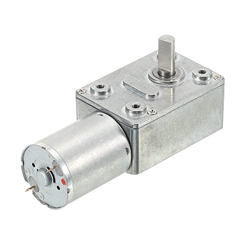 sourcing map DC 6V 40RPM Turbo Worm Geared Motor 6mm D Shaft High Torque Gear Box Reduction Electric Motor