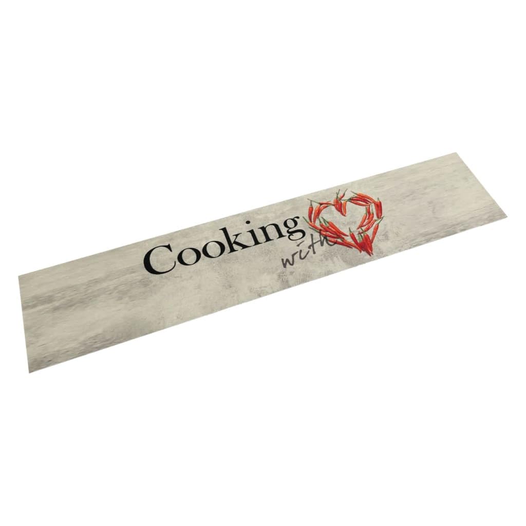 Tapis de cuisine lavable 60x300 cm en velours piment