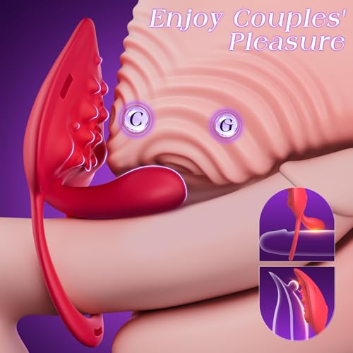 Image of Couples Sex Toys Wearable Vibrator - MOOLIGIRL Vibrating Panties for Women Men with Flexible Bulb ＆ 9 Vibrations Modes G Spot Adult Toy, Clitoral Stimulator BDSM Cock Ring Remote Control