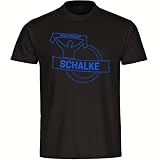 VIMAVERTRIEB® Herren T-Shirt Schalke - Meine Fankurve - Druck: blau - Männer Shirt Fußball Fanartikel Fanshop - Größe: L schwarz