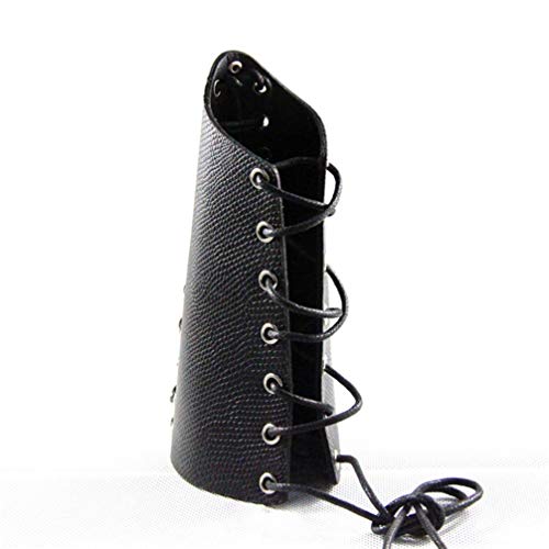 Amosfun Protetor de braço de couro punk pulseira de pulso vintage tecelagem para cosplay fantasia de