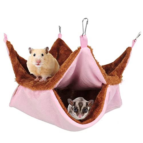 AWYY Lit de Balançoire Double Couche pour Hamster, Nid Suspendu pour Hamster Double Couche, Nid de Balançoire Double pour Hamster, Hamac Hamster, pour Petits Animaux Jouer Et Dormir Hamster