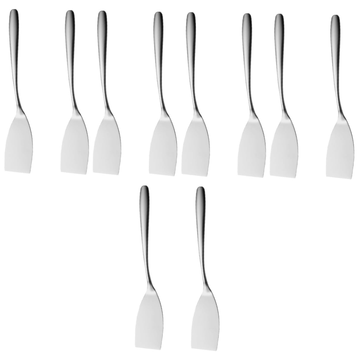 TOPBATHY 5set Spatola in Acciaio Tornitori Pinna Doppio Rack di Asciugatura Set Cucina Gadget Cucina Paletta Barbecue Pala per Cucina Pala da Cucina Acciaio Inossidabile Silver 2 Pezzi*5