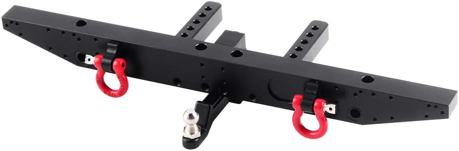 INJORA RC Rear Bumper with RC Metal Trailer Hitch for 1/10 TRX-4 TRX4 Car