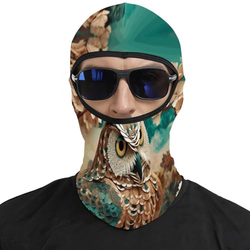 Pasamontañas para Hombre y Mujer con Estampado de Búho, Máscara Térmica para Clima Frío, Protección para Cara, Uso en Motociclismo y Esquí miniatura 3