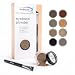 Mineral Eyebrow Powder by NuBeauti - Natural Brow Makeup Kit with Angled Contour Brush for Precision Sculpting to Color Eyebrows Precisely for Beautiful Perfect Professional Brows - (Medium Brown)