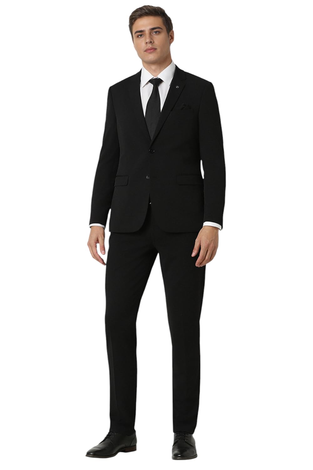 van heusen Men Black Solid Ultra Slim Fit Formal Two Piece Suit-picture-15