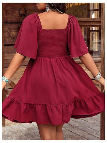 Image of BEAUDRM Women's Plus Size Western Cowgirl Dress Floral Boho Country Flowy Causal Spring Mini Dress Summer Vacation Outfits