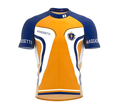 ScudoPro Massachusetts Bike Short Sleeve Cycling Jersey for Men - Size 4XL Multicolored