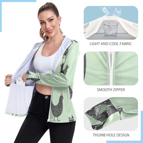 Gradient Purple Workout Hoodies Women UPF 50+ Zip Athletic Jacket, Outdoor Shirt (S-XXL), Dégradé violet 9, XX-Large – Image 6
