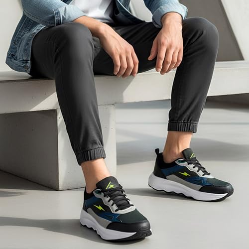 Image of BRUTON Men's Running Shoes Lightweight & Stylish Sports Shoes for Men |Cushioned Lace-Up Sports Shoes