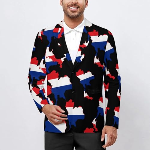 Thailand Thai Flag Men's Slim Suit Long-Sleeve Prom Tuxedo Classic Two Button Business Jacket2